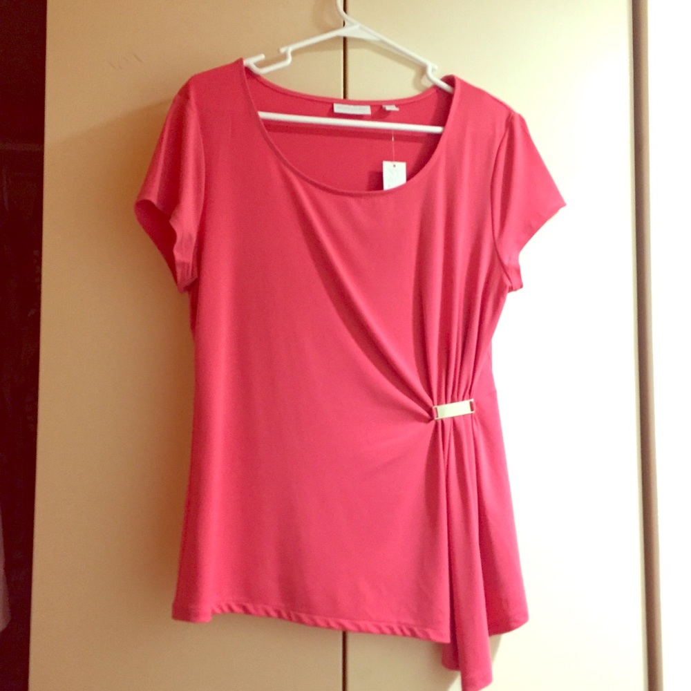 NY&Co coral top with silver detail, size L
